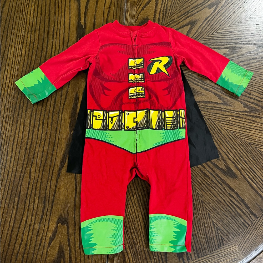 Baby robin pajamas, baby robin costume, infant Halloween costume, Batman costume